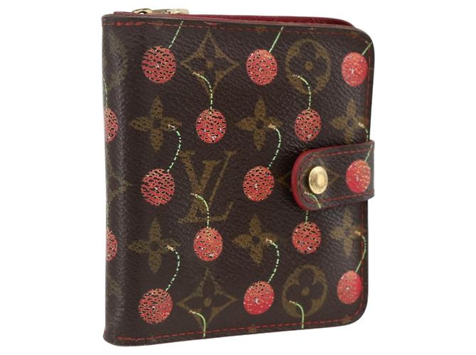 Portafoglio Bifold Compatto con Zip Monogramma Ciliegia LOUIS VUITTON M95005 Auth LV LNZ439