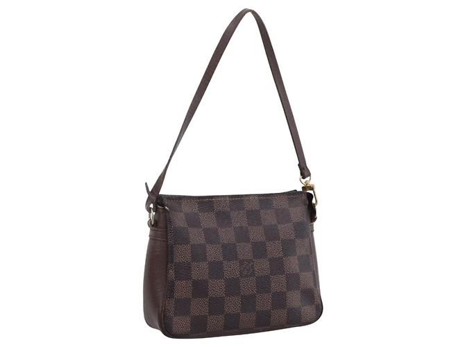 LOUIS VUITTON Neceser de Maquillaje Damier Ebene N51982 LV Auth bs33693
