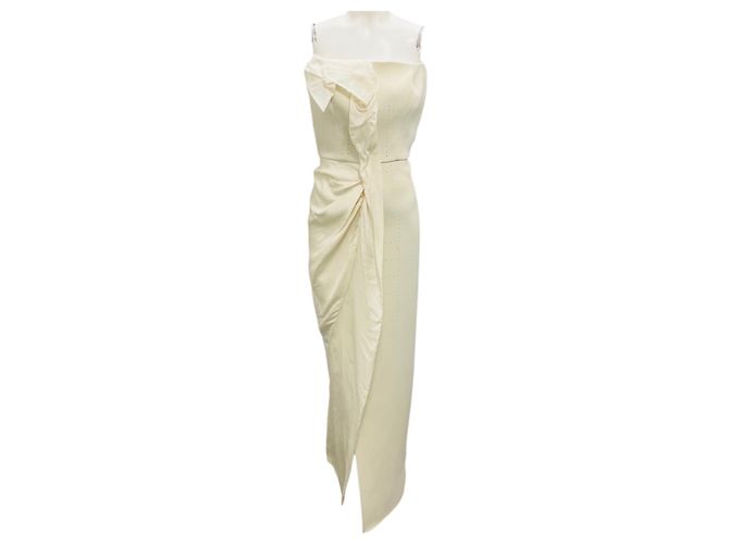 Autre Marque Maticevski Ivory Plaster Puncture Strapless Nachthemd Beige