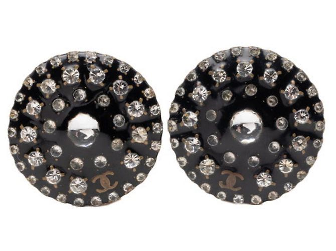 Orecchini Clip Coco Mark di Chanel Nero D'oro 