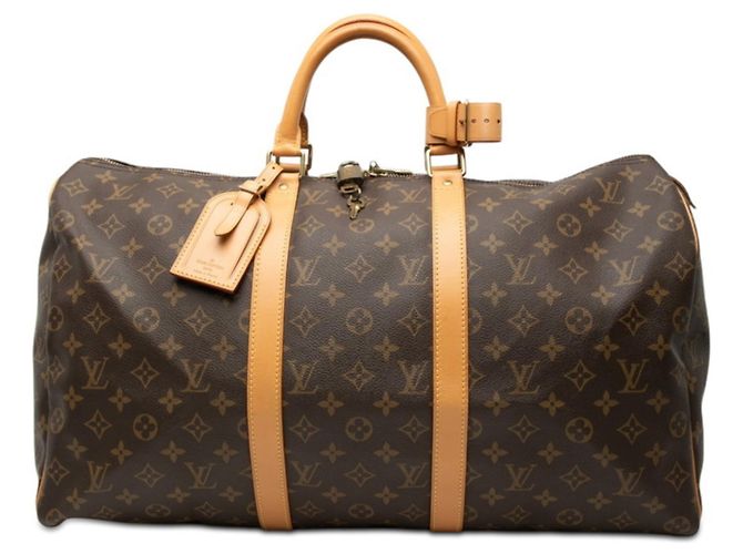 Bolso Boston Keepall 50 Monograma Louis Vuitton Castaño