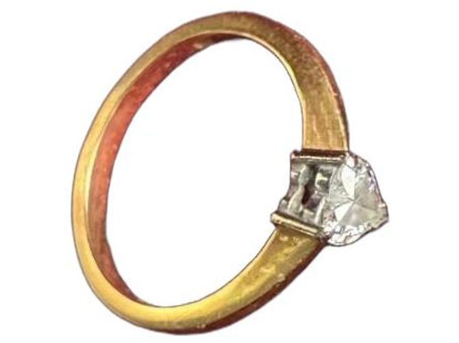 Autre Marque Diamantring Herzform Gold Golden