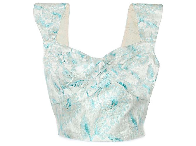 Light Blue Silk Prada Top Blouse Silvery Beige 