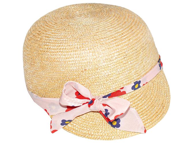 Miu Miu Straw Visor Cap Beige 