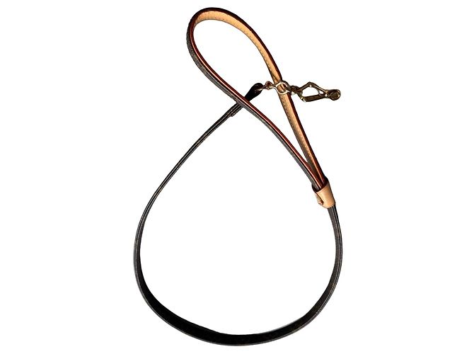 Louis Vuitton Monogram Canvas und Leder Schulterriemen mit Goldbeschlag Braun Monogramm