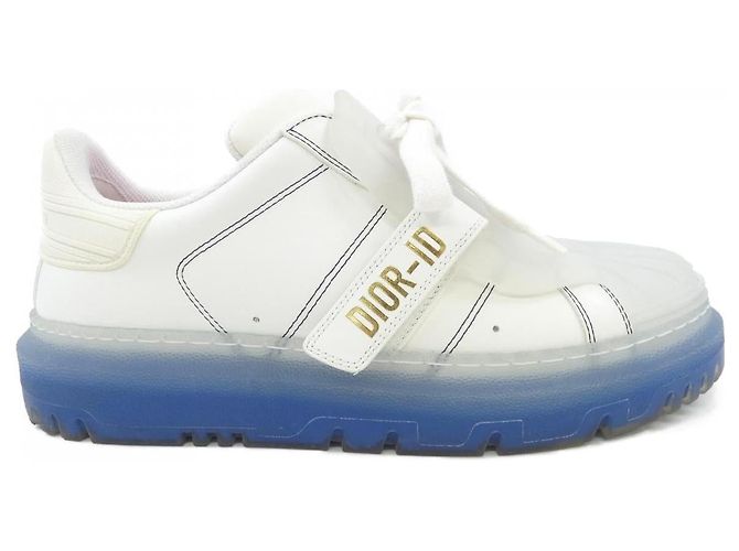 Tênis de Couro de Bezerro DIOR-ID Christian Dior Branco Azul