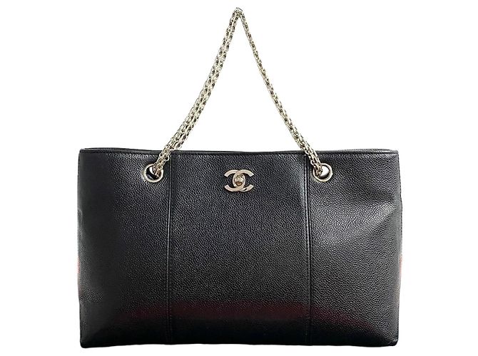 Timeless Chanel Coco Mark Leather 2way Bag Black