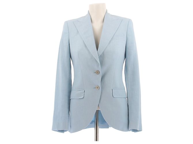 Dolce & Gabbana Helles blauer Leinenblazer 