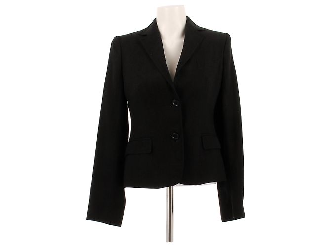 Dolce & Gabbana Schwarzer Blazer mit Leopardenfutter aus Leinen