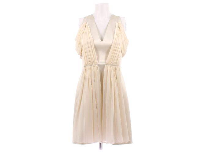 Christopher Kane Vestido creme de lã e seda Bege