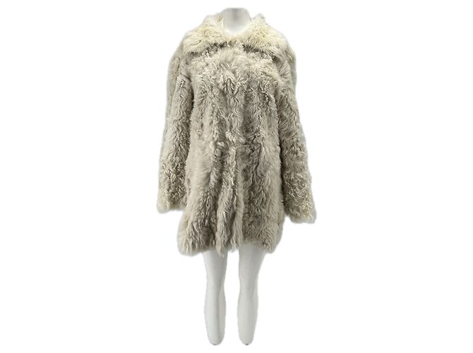 Tory Burch Beiger Pelzmantel