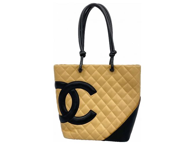 Sac Cabas Cambon de Chanel Noir Beige