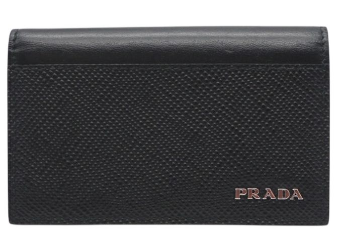 Prada Saffiano Leather Card Case Black
