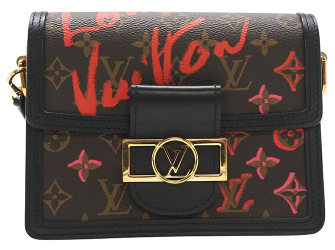 Borsa a Spalla MINI Dauphine Monogram Louis Vuitton Marrone Rosso