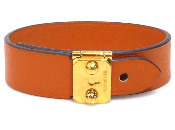 Pulseira de couro Sac Adepeche da Hermès Laranja