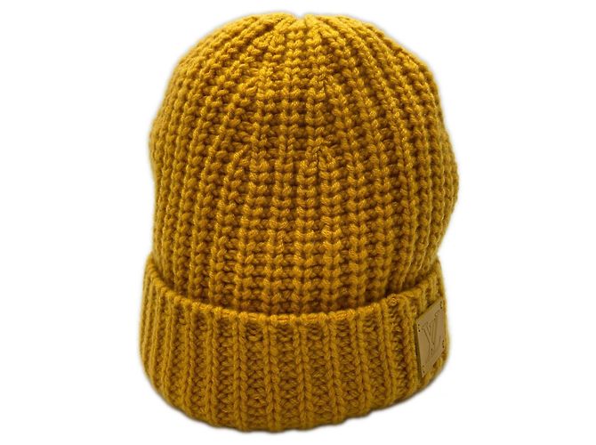 Gorro de cachemira amarillo Louis Vuitton