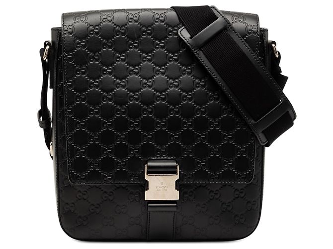 Borsa a tracolla nera Guccissima di Gucci Nero