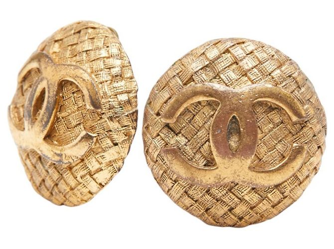 Orecchini a clip vintage Coco Mark di Chanel D'oro