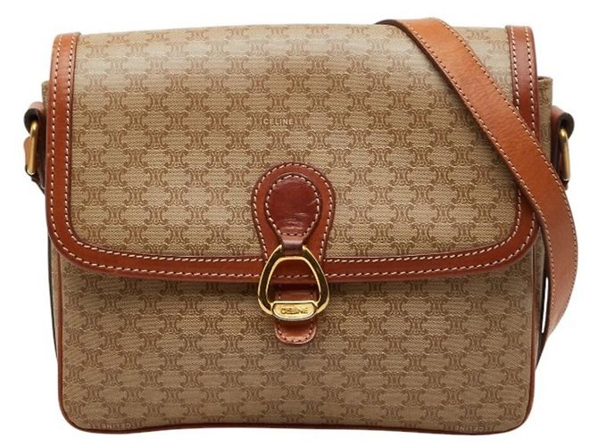 Céline Borsa a tracolla Celine Macadam Marrone Beige