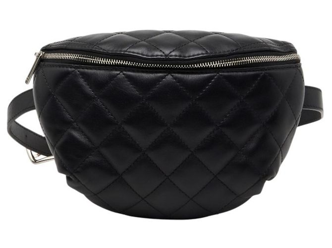 Borsa a tracolla in pelle di agnello nera Chanel Nero