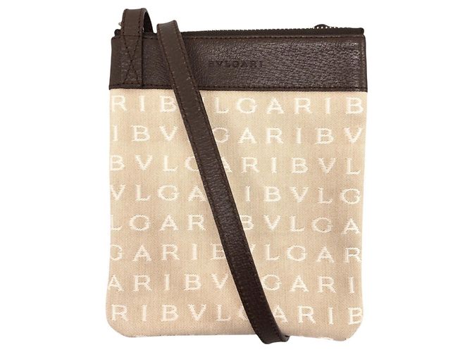 Bulgari Bolsa de ombro Bvlgari Logomania bege e marrom
