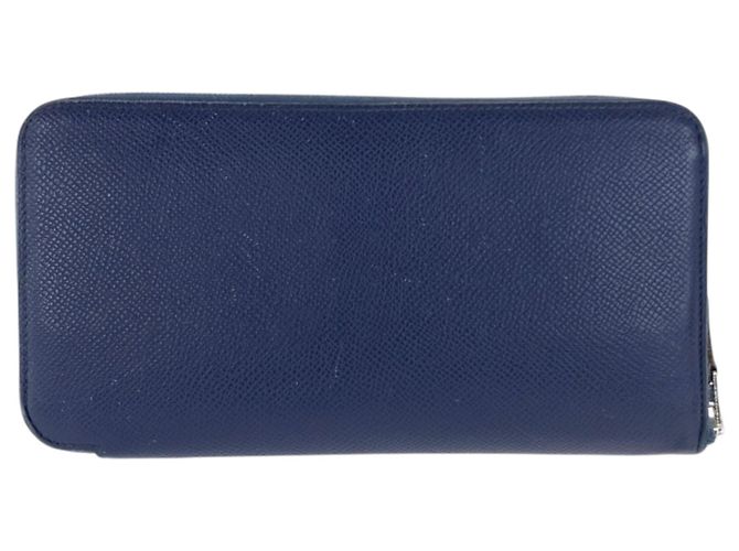 Hermès HERMES Azap Long Silk Wallet Blue Navy blue