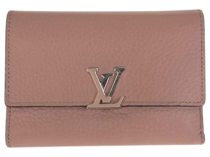 Capucines Monedero de cuero rosa Louis Vuitton