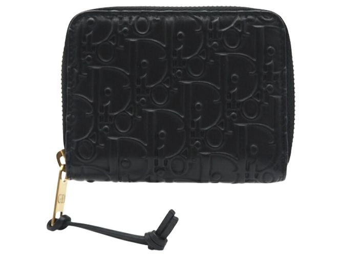 Monedero de cuero Trotter Gravity de Christian Dior Negro