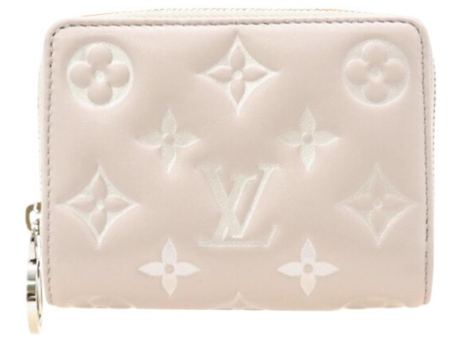 Cartera Bifold Lou Bloom de Cuero de Cordero Louis Vuitton Castaño Rosa
