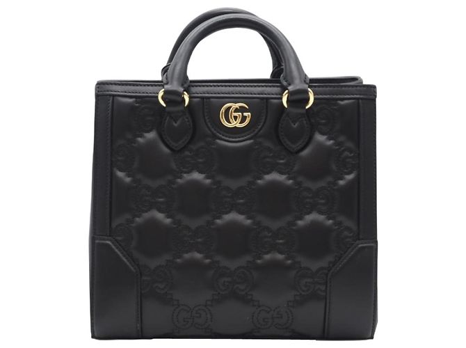 Gucci GG gesteppte Lederhandtasche Schwarz