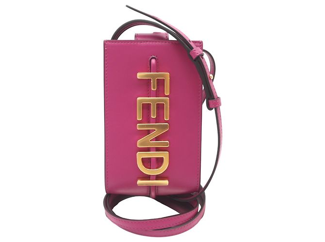 Fendi Graphy Shoulder Phone Pouch Pink