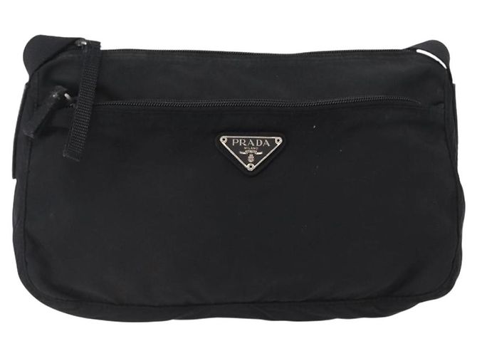 Prada Front Zip Tessuto Medium Negro