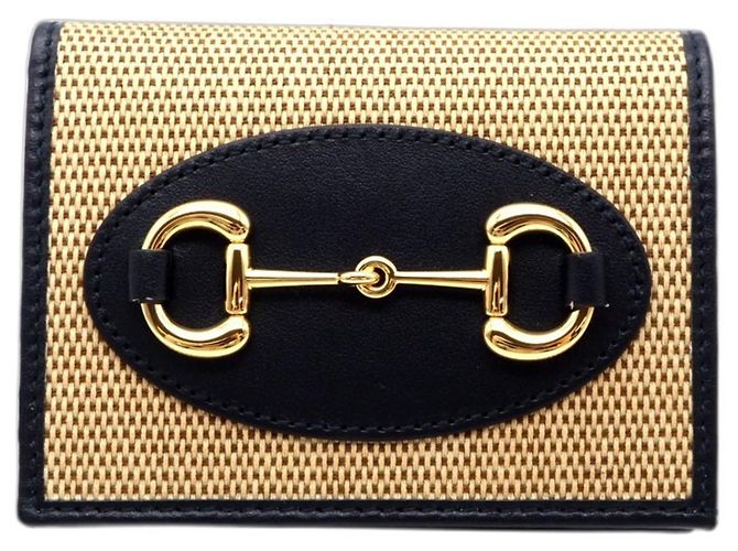 Gucci Horsebit 1955 Small Wallet Black Beige