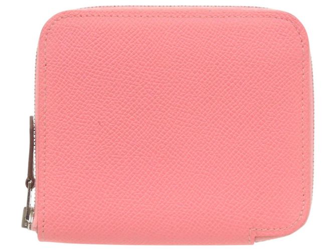 Hermès Azap Silkin Compact Coin Purse Pink