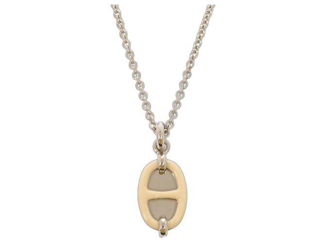 Collana Hermès Mini Maillon PM Argento Crudo 