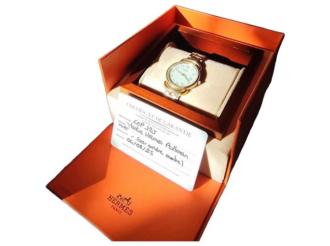 Reloj Hermès Pullman Plata Dorado Acero Oro
