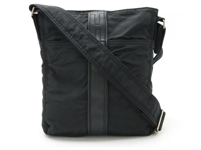 Bolsa de Ombro de Nylon e Couro Acapulco da Hermès Preto