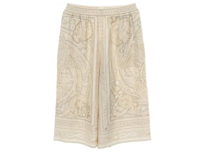 Pantalones de seda Bandana Candy Libris de Hermès Beige