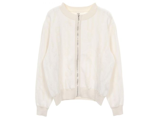Cardigan de seda, rayón y algodón Remix de Hermès Blanco