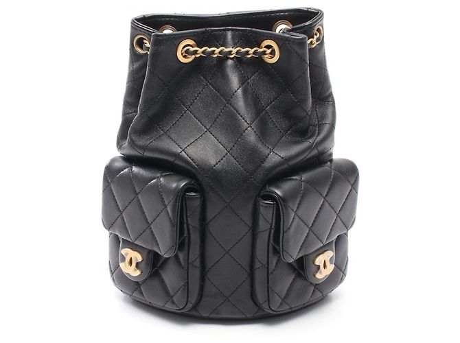 Timeless Chanel Matelassé Leder Rucksack Schwarz
