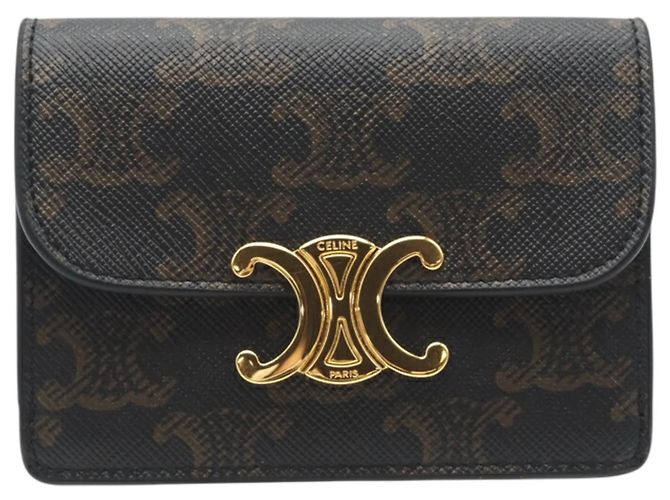 Céline Portacarte in tela Celine Triomphe Marrone