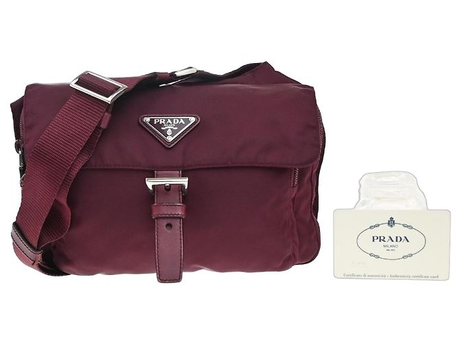 Borsa Messenger Prada Printed Tessuto Small Rosso