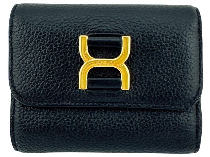 Chloé Marcie Small Trifold Wallet in Black