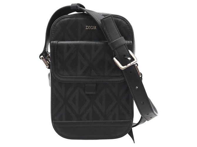 Borsa a spalla verticale Dior CD Diamond Christian Dior Marrone Nero
