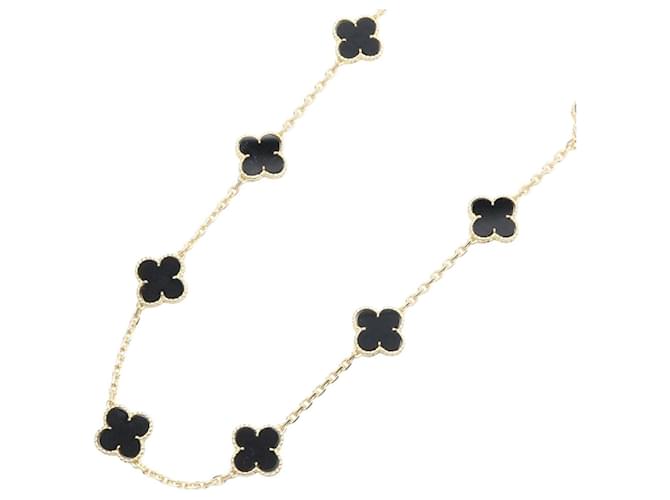 Collana Vintage Alhambra 20 Motivi di Van Cleef & Arpels Nero D'oro 