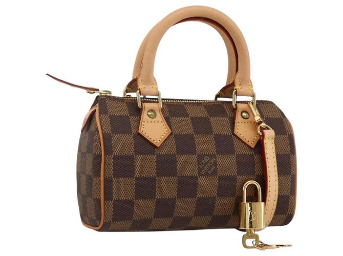 LOUIS VUITTON Mini Speedy Handtasche Damier Ebene LV Auth LNZ532SM