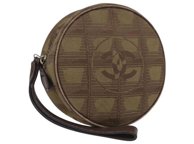 CHANEL Neue Reisetasche Nylon Beige CC Auth mr2071