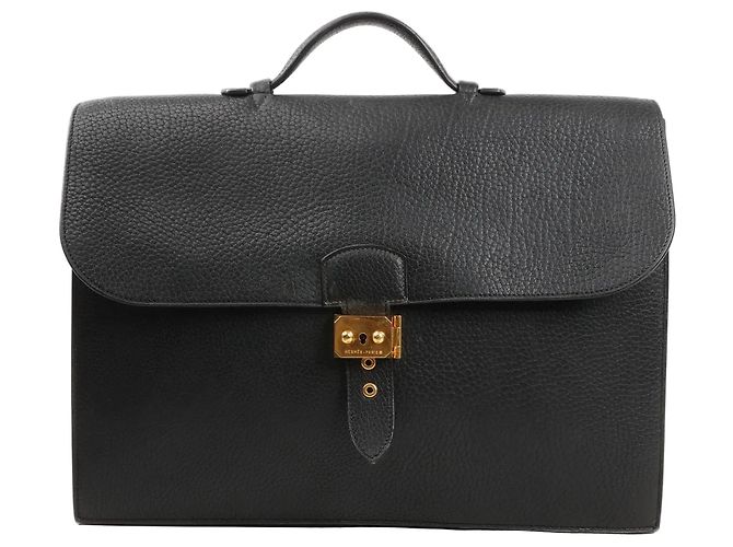 Sac à dépêches HERMÈS Borsa Depeche 38 in pelle Ardennes nera V:1992 Nero