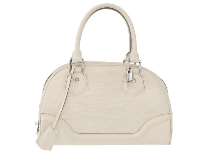 Bowling Bolsa de boliche Montaigne Louis Vuitton em couro Epi PM Branco