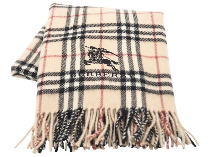Burberry Wool Nova Check Blanket Black Red Beige